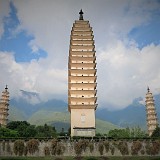Three Pagodas  The three pagodas are the symbol of Dali. They are located in a beautiful park and backed by the impressive Chongsheng temple.